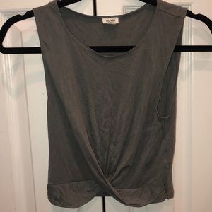 Olive green crop top